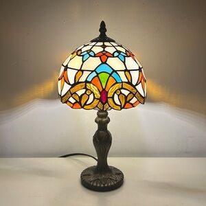 Perfect Gift/Housewarming Gift Pink Flower Lamp/new Stained Glass Bedside Light